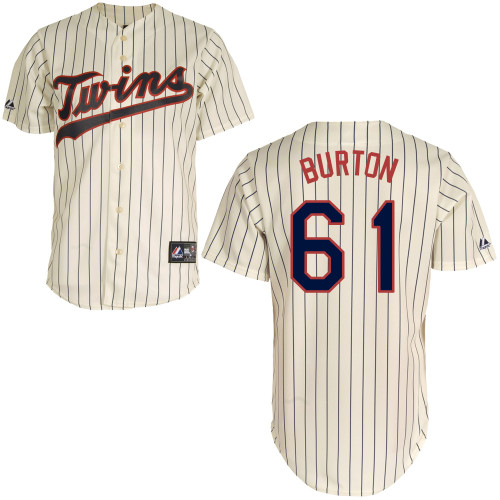 Jared Burton #61 mlb Jersey-Minnesota Twins Women's Authentic Alternate 3 White Baseball Jersey